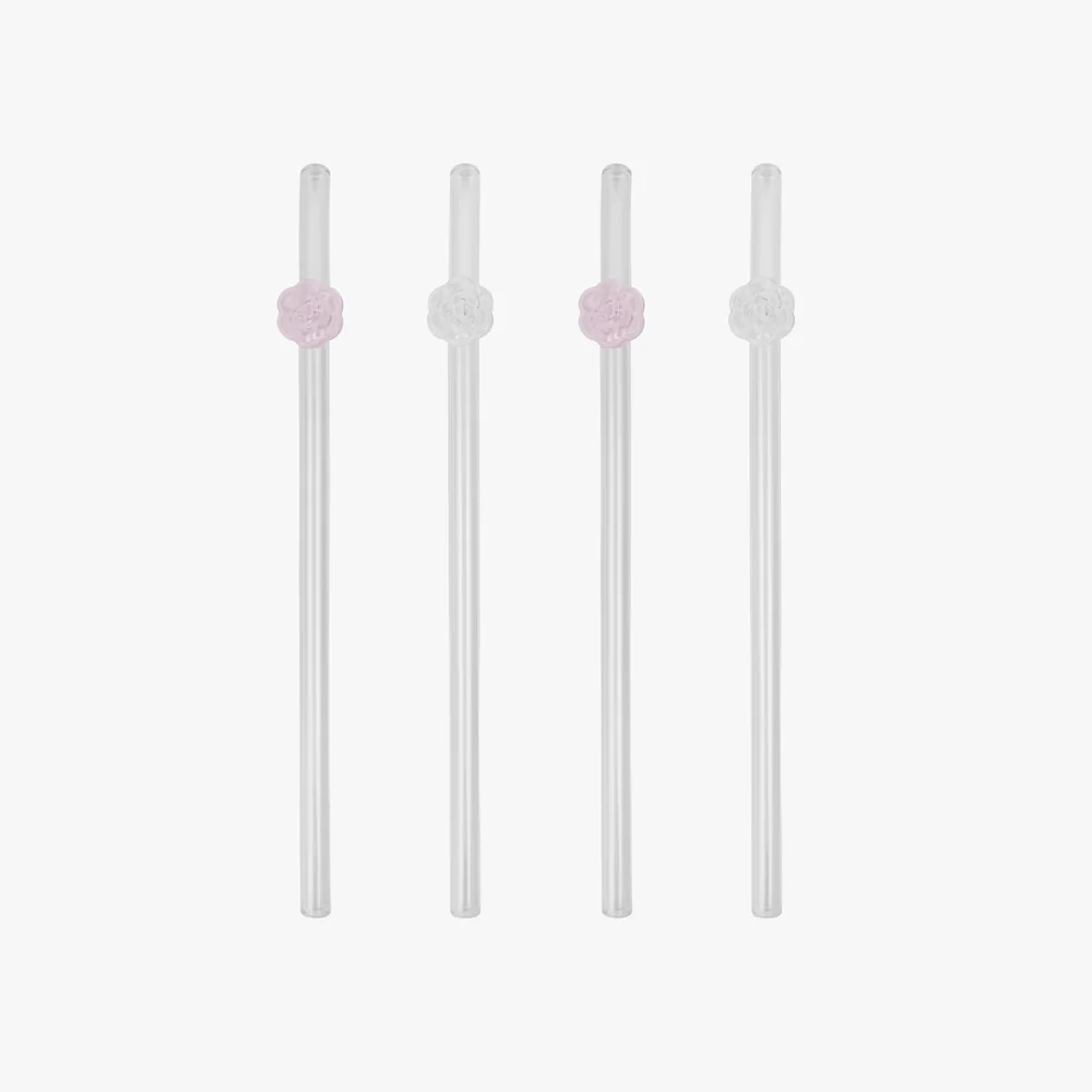 Lepelclub Rose Straws Set of Four - Afbeelding 2