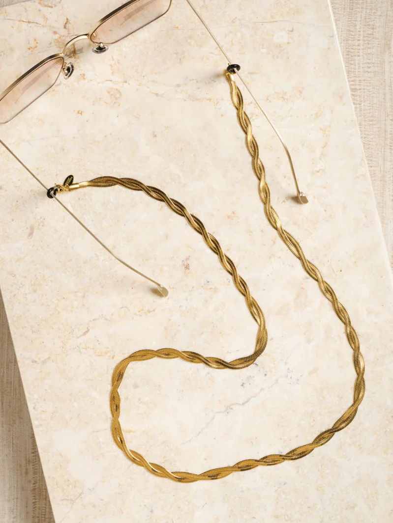 Sunny Cords Zonnebrillenkoord | Braided Jane Goud