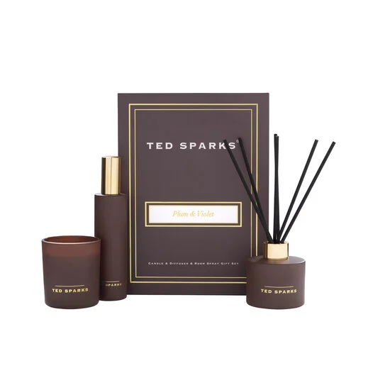 TED SPARKS - Candle, Diffuser & Room Spray Gift Set - Plum & Violet - Afbeelding 2