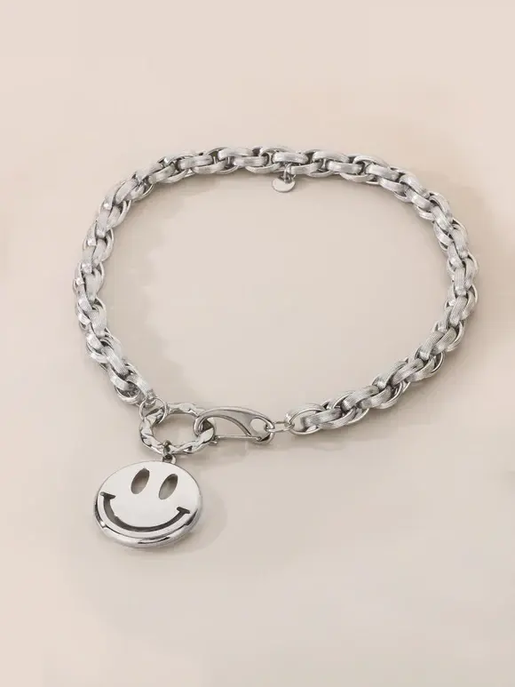 ketting smiley silver