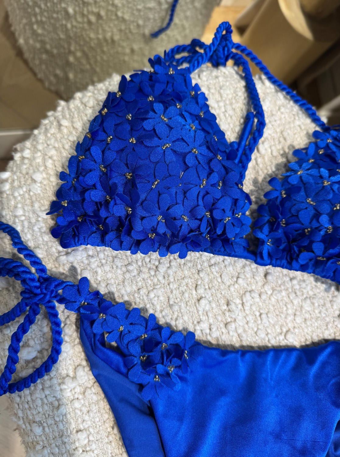 vvb44ap7 Bikini met bloemen detail Blauw