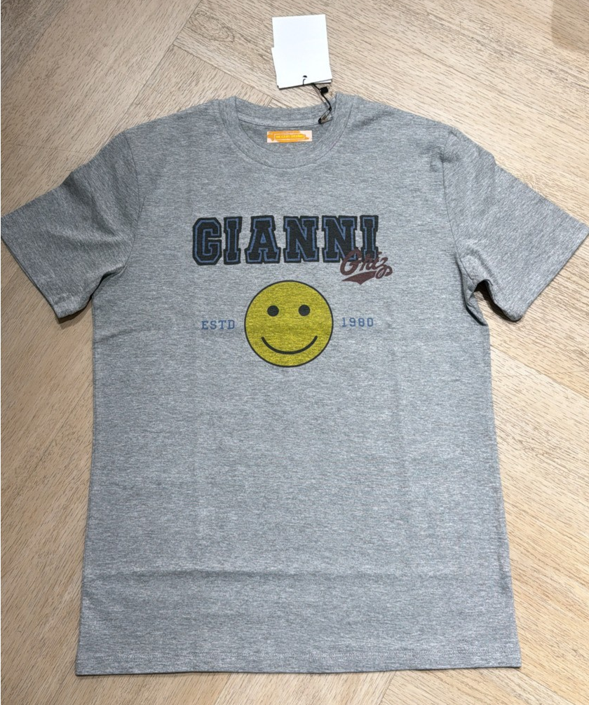 T-shirt met Gianni print grijs