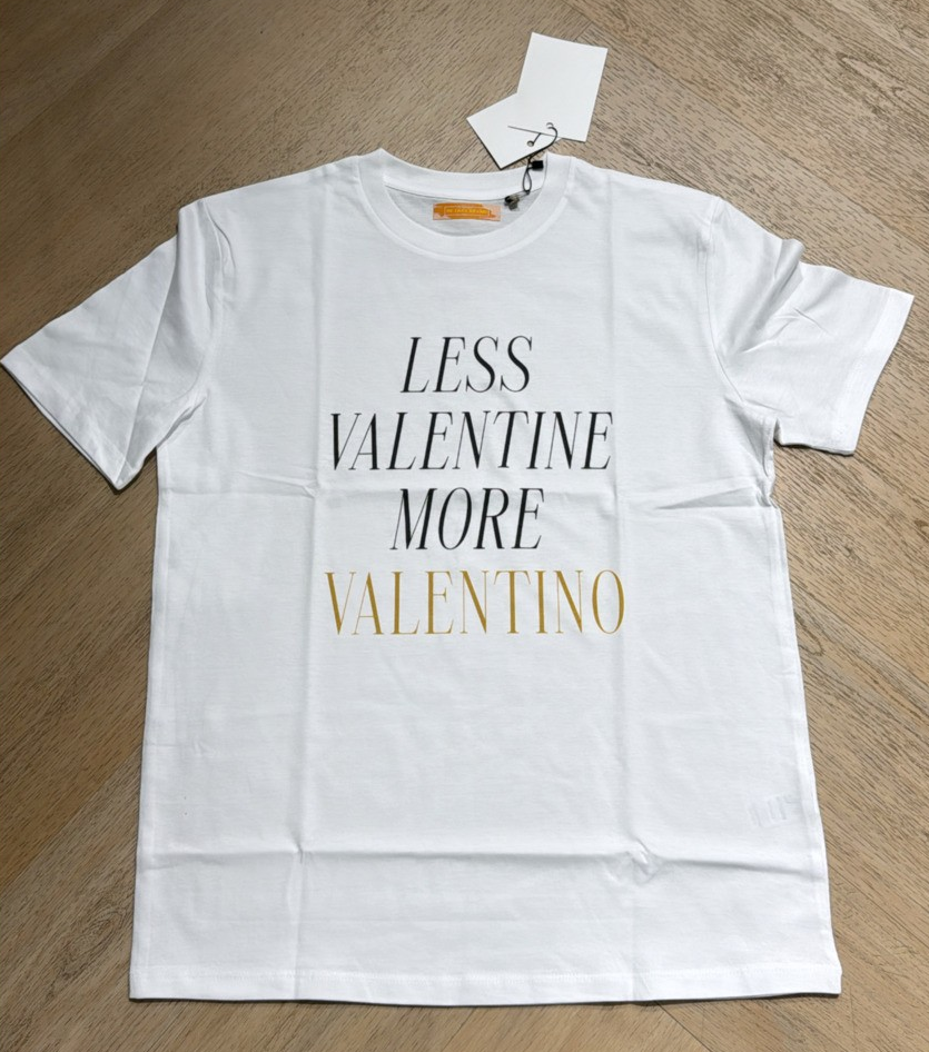 T-shirt met Valentine print wit