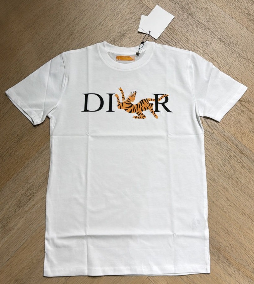 T-shirt met tijger print wit