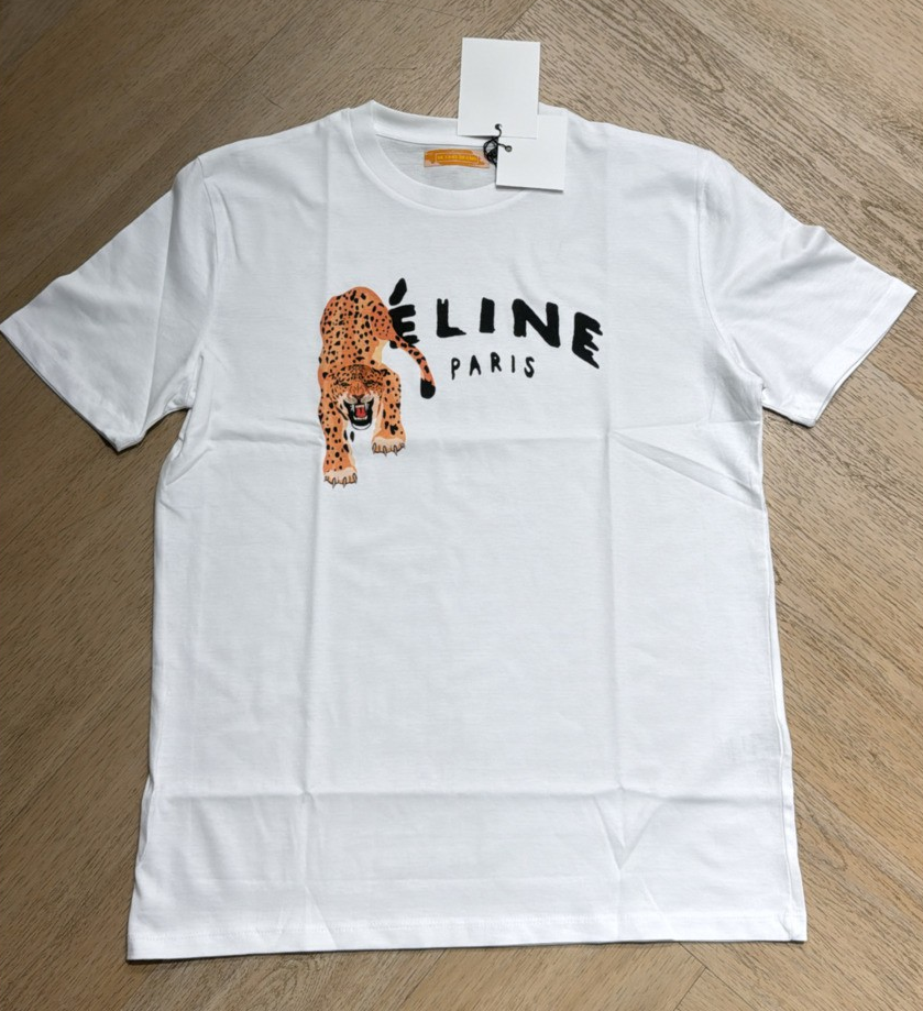 dm5mcrzl T-shirt met Éline panter print wit