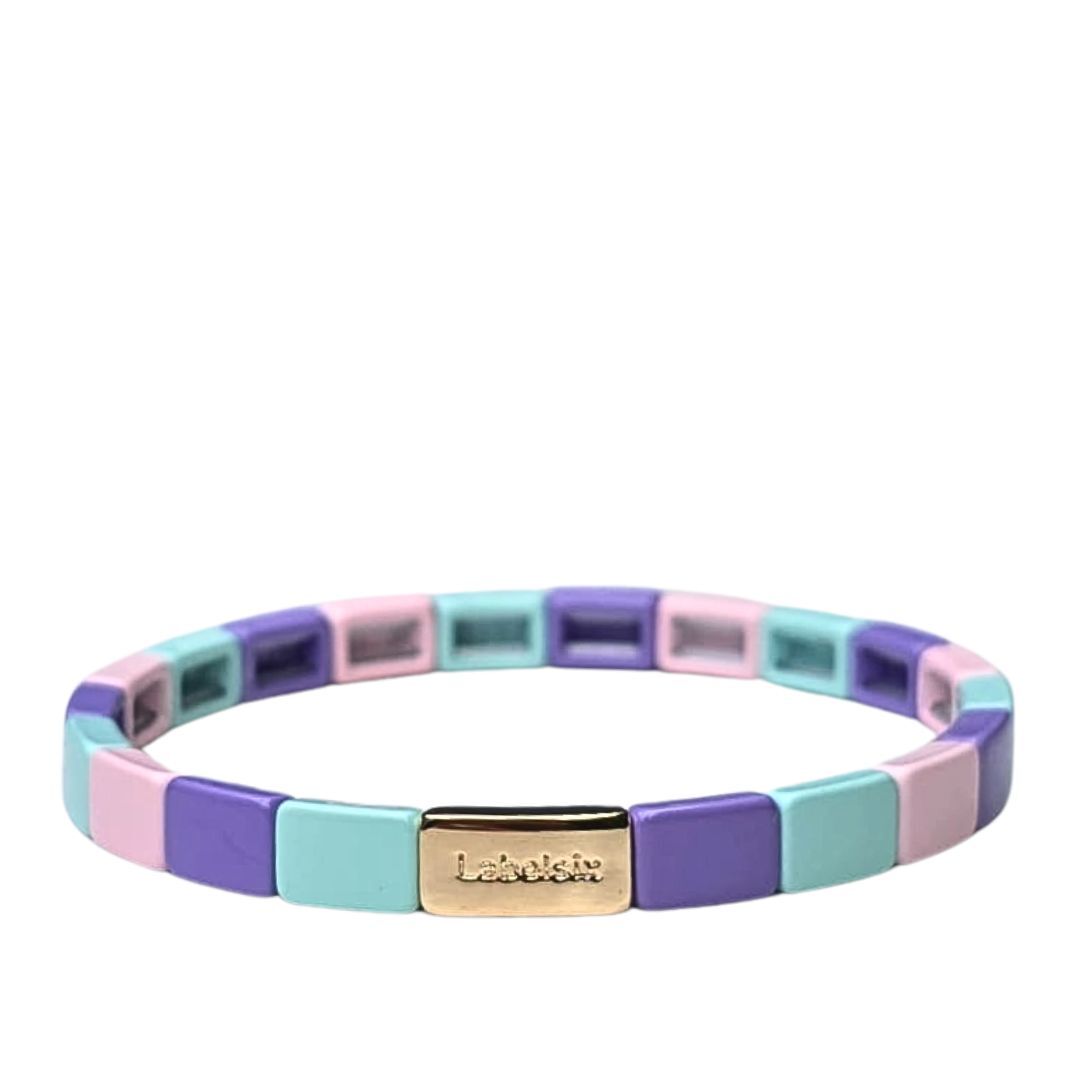 Label Six armband smal emaille pastel