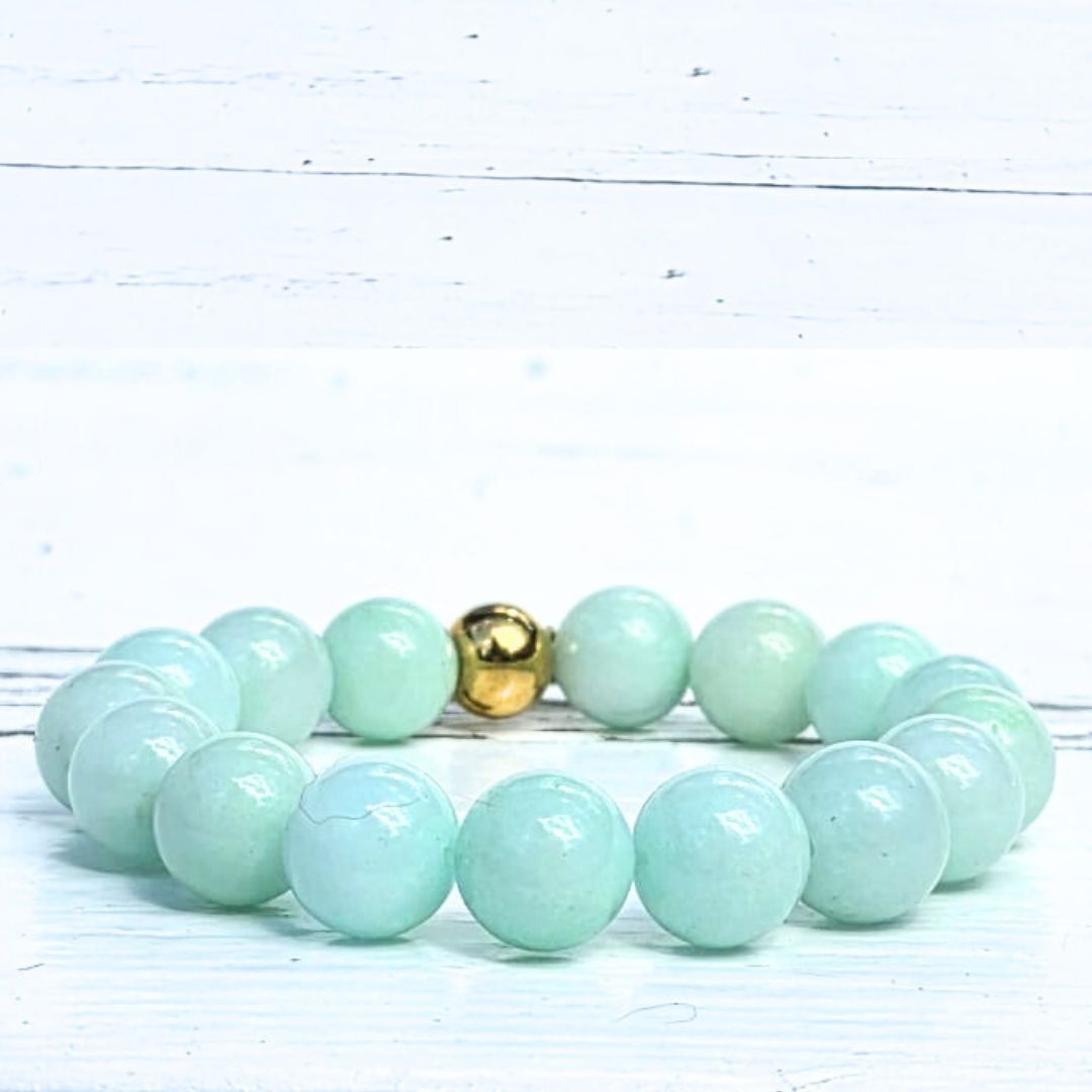 Label Six Kralenarmband 12mm groen
