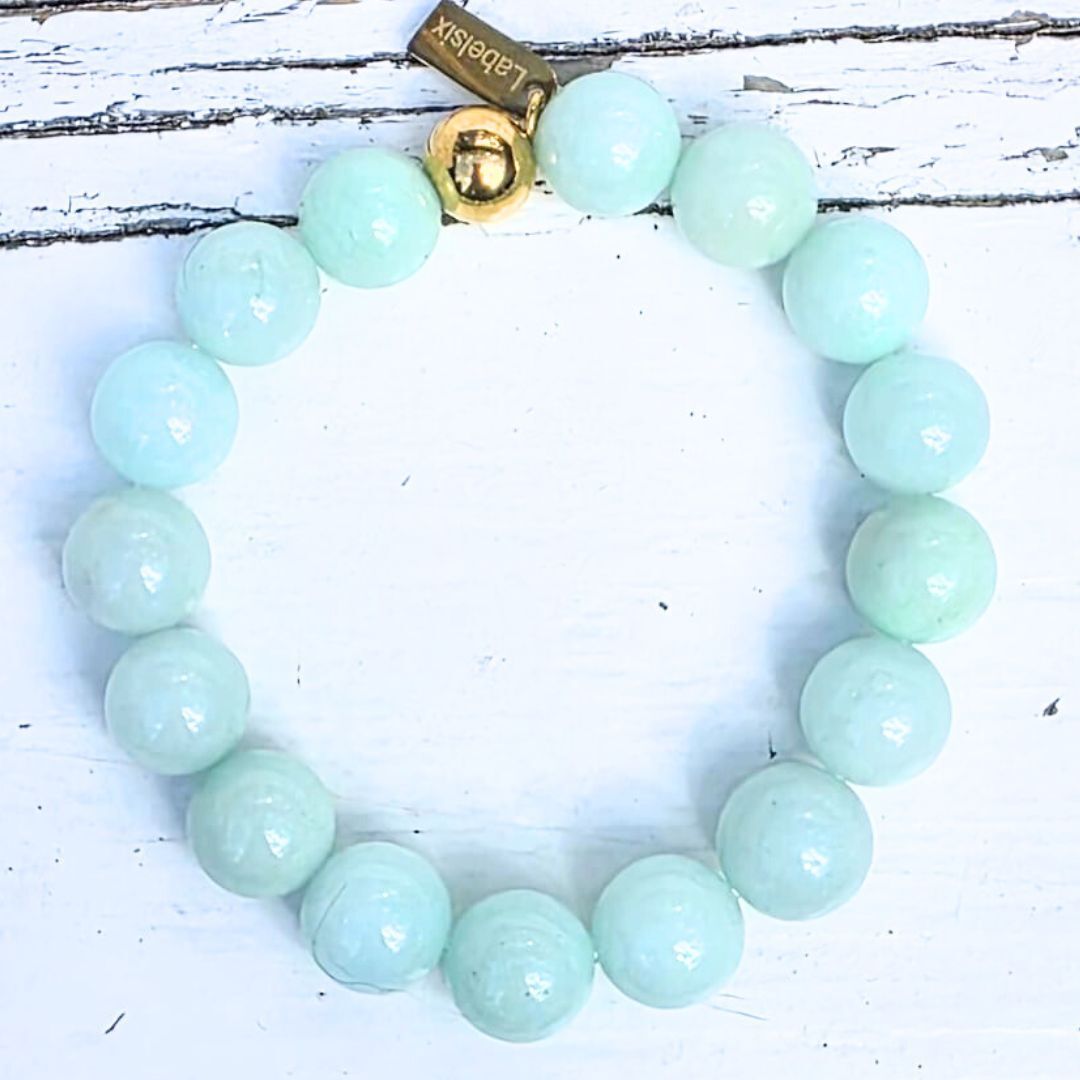 Kralenarmband-Label-Six-12mm-groen-1 Label Six Kralenarmband 12mm groen
