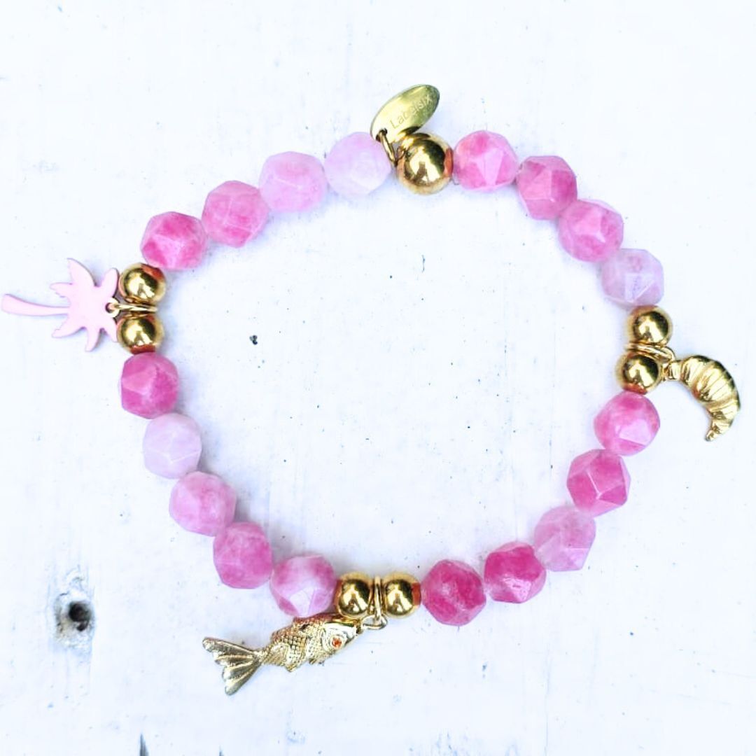 Label Six Bedelarmband pink summer