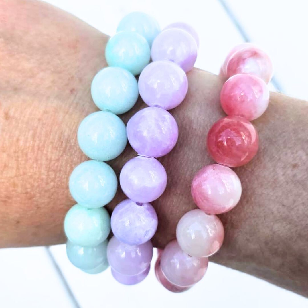 Kralenarmband-Label-Six-12mm-soft-colors_ddd Label Six Kralenarmband 12mm pastelroze