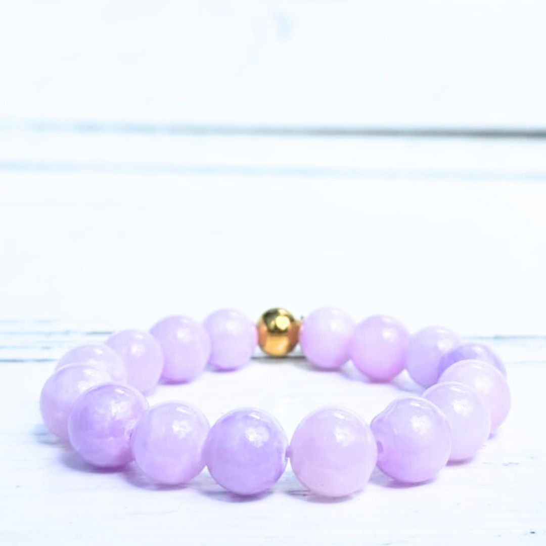 Label Six Kralenarmband 12mm lila