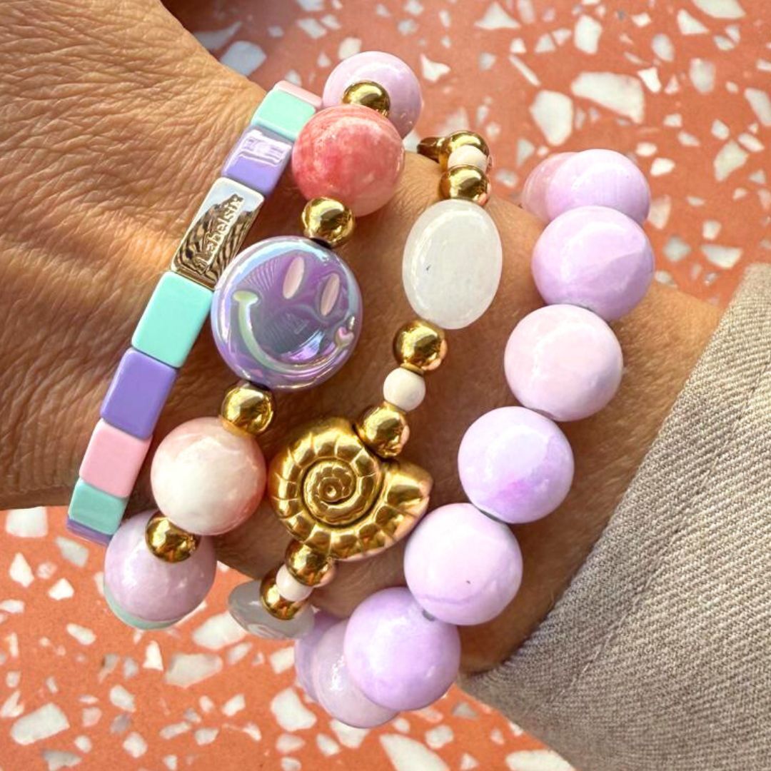 Summerbreeze Label Six Kralenarmband 12mm lila