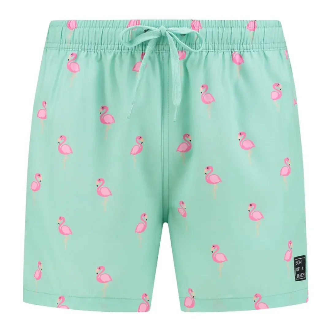 Son of a Beach  Flamingo, Groen, Heren zwembroek