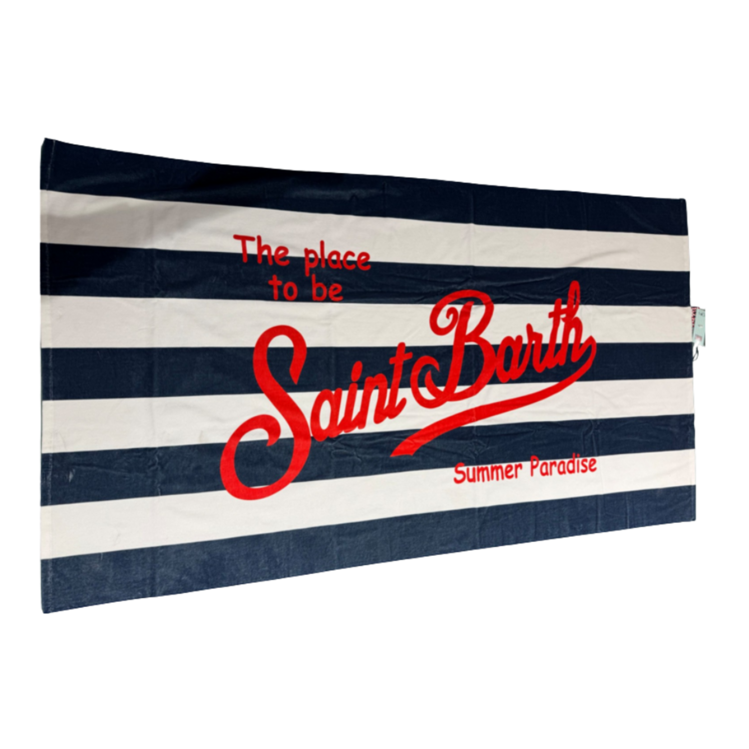 Saint Barth handdoek breed gestreept donker blauw