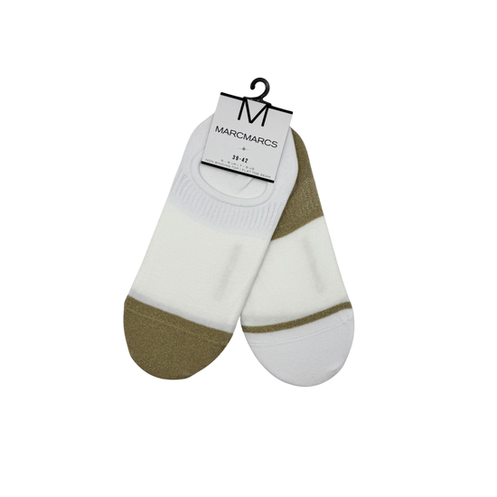 MarcMarcs sneakersokken wit met goud