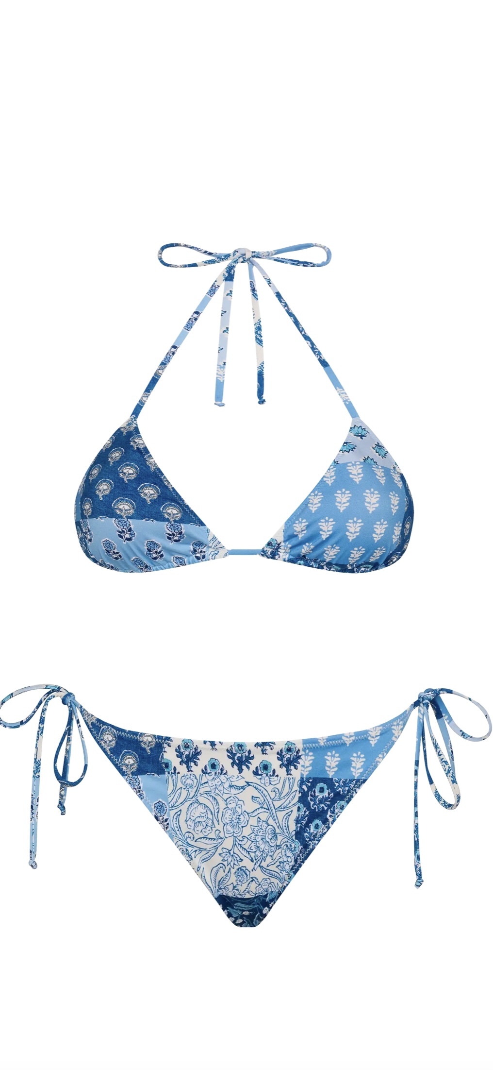 Saint Barth Triangle bikini Leah Virgo with floral patch print