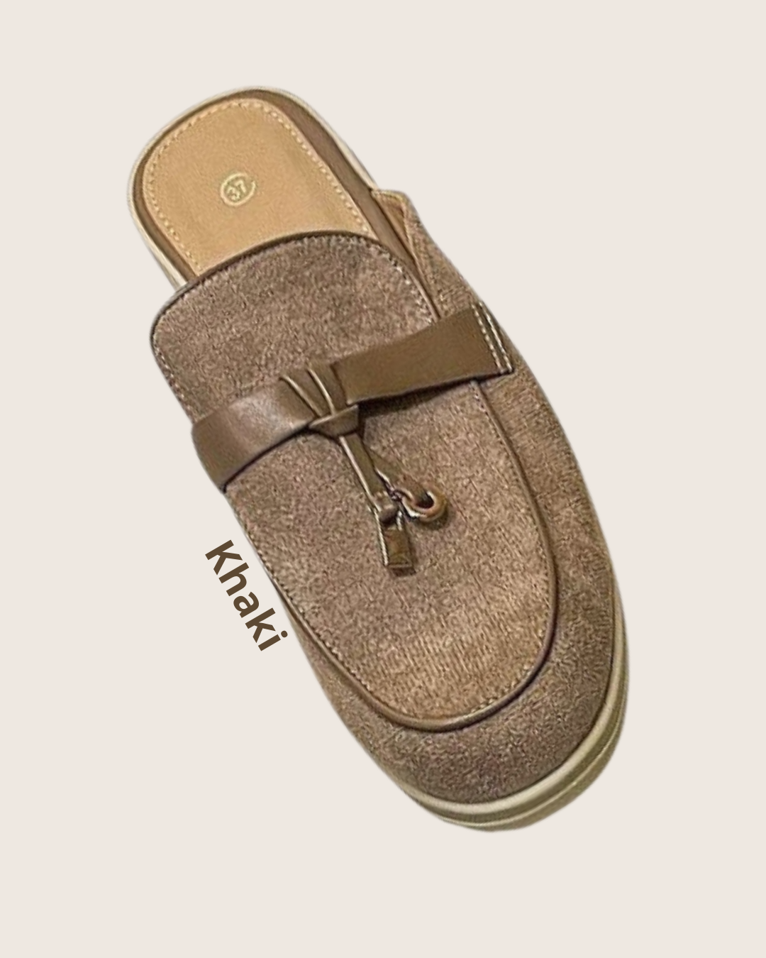 Loafers leren detail effen