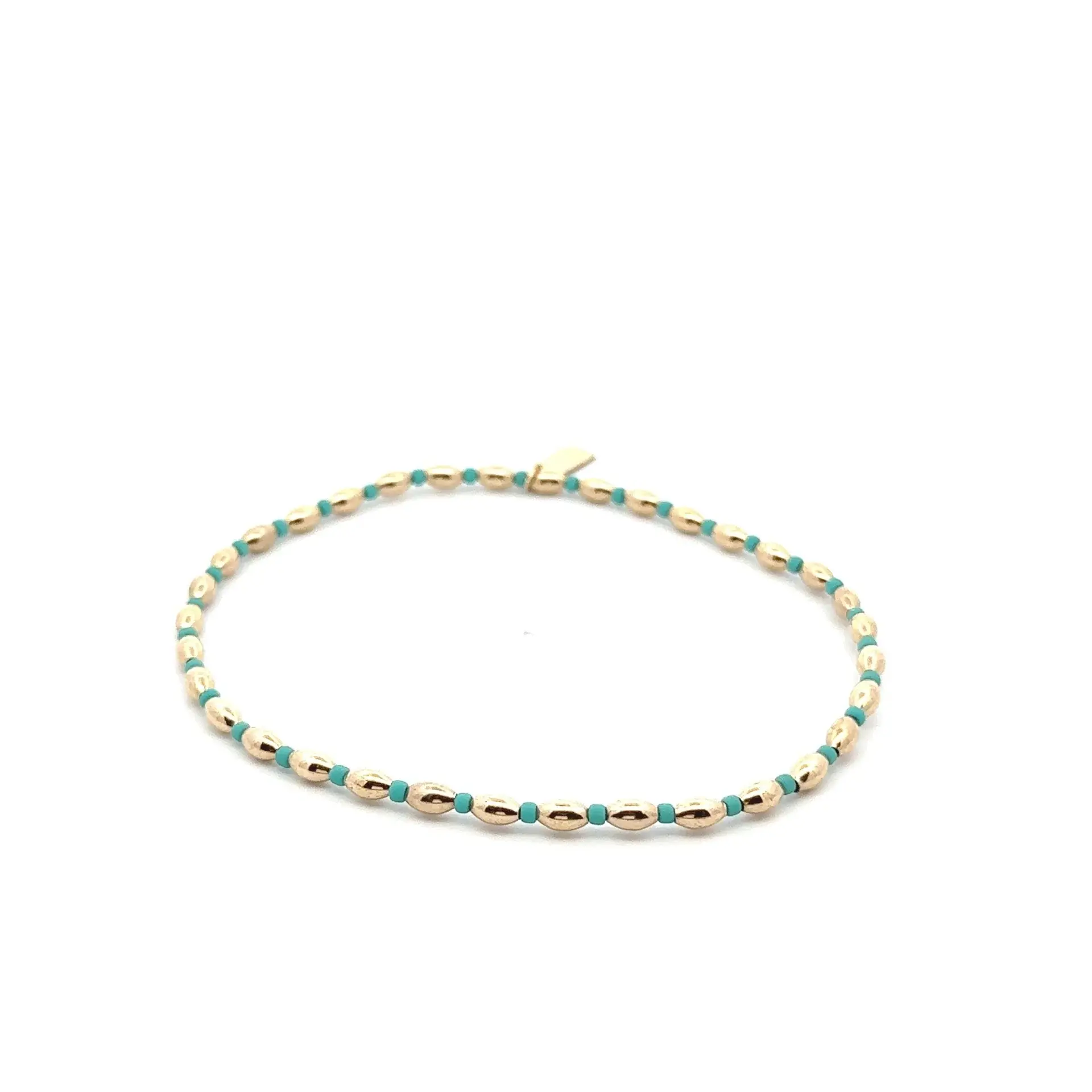 Pscallme Anklet oval small turquoise gold coloured