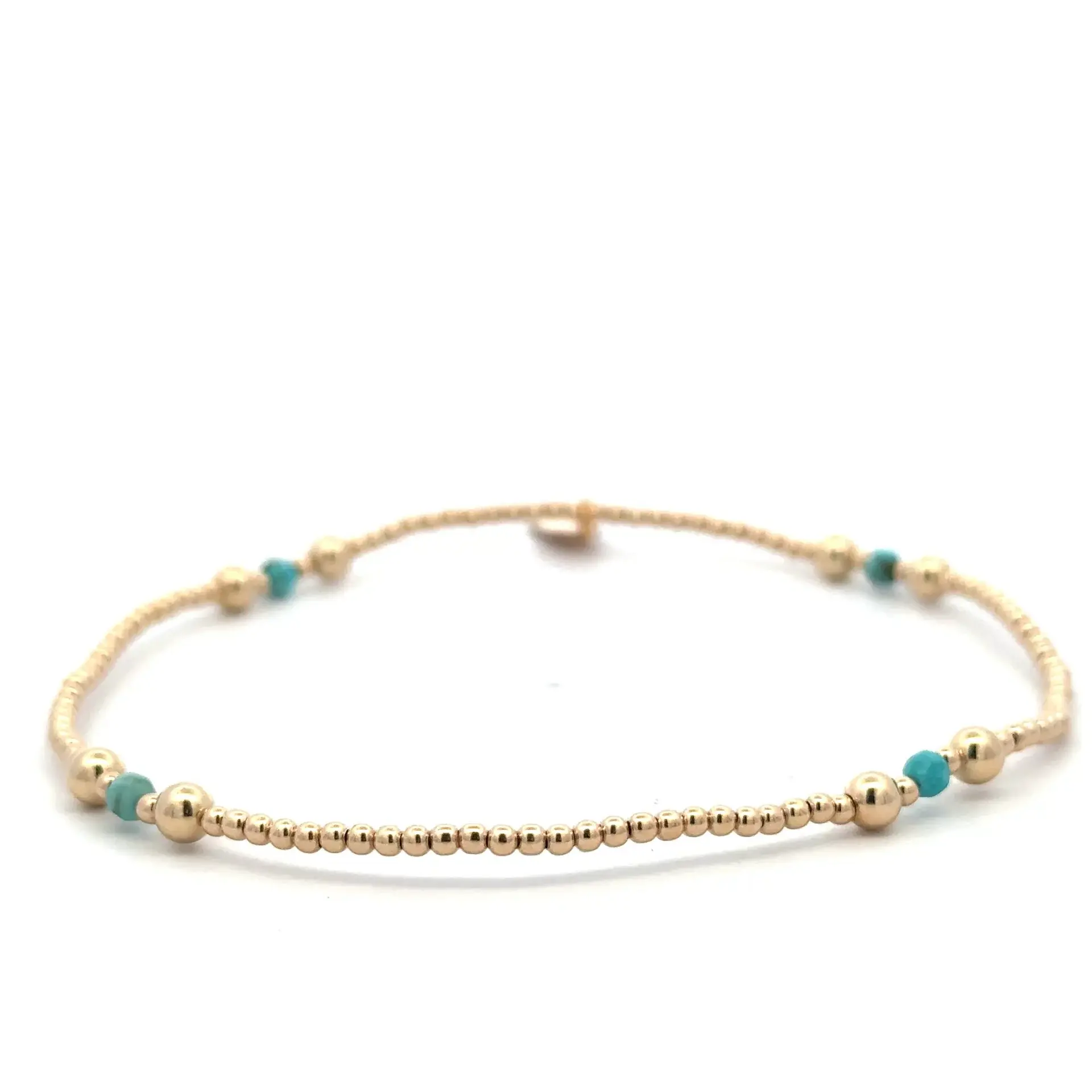 PScallme Anklet four split turquoise gold coloured