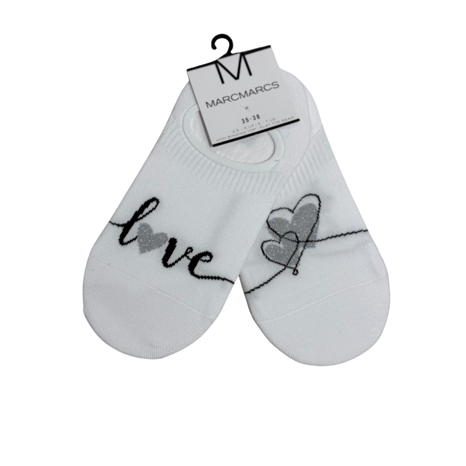 MarcMarcs sneakersokken love silver