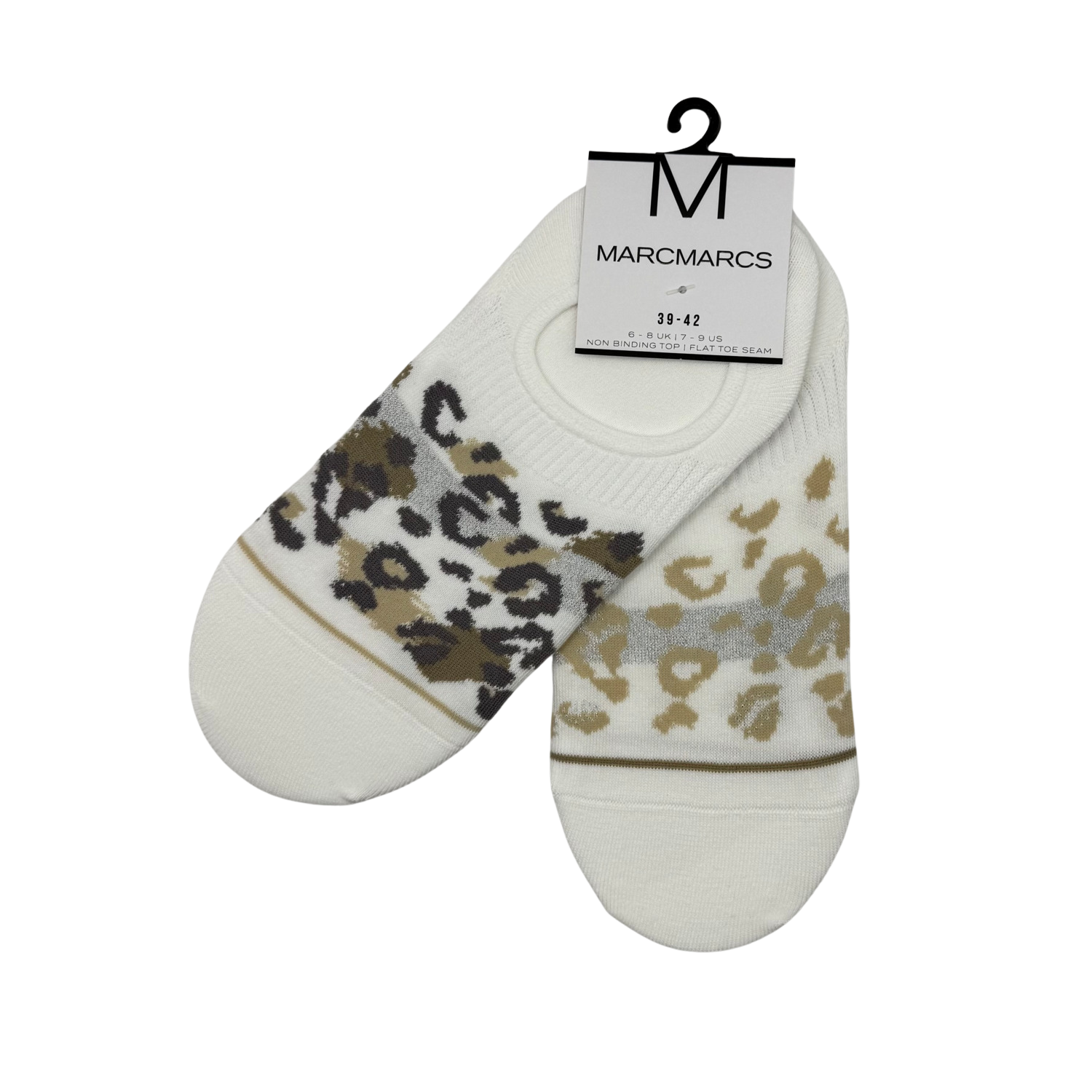 MarcMarcs sneakersokken panter wit
