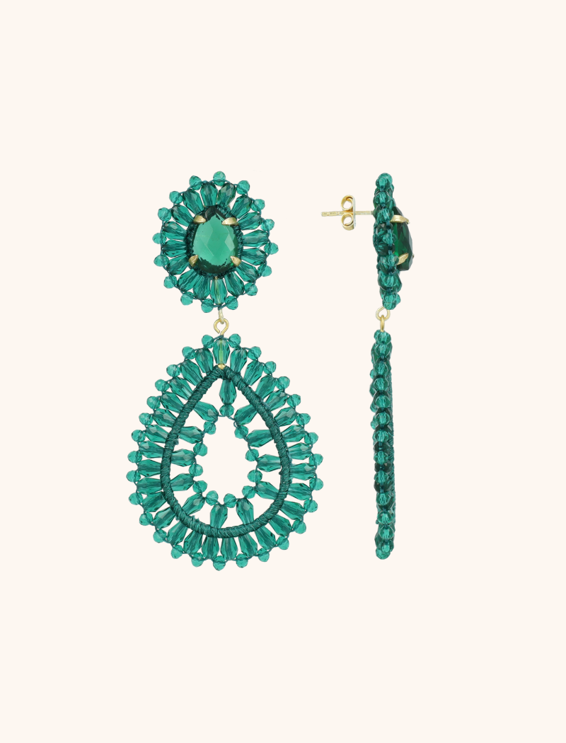 Lott Gioielli Groene Oorbellen Apollo Double Drop S / L