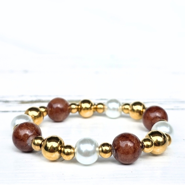 Label Six Kralenarmband golden earth