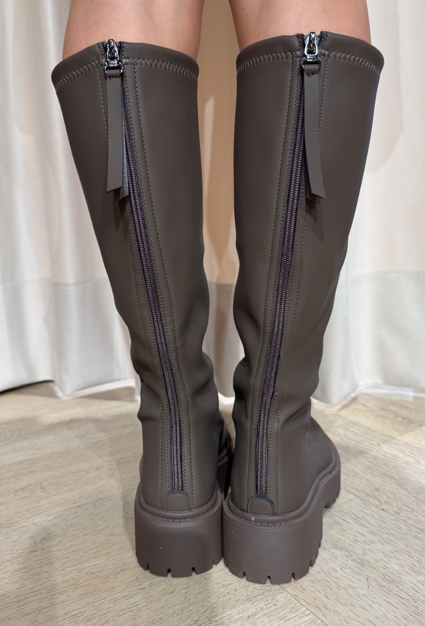Lederlook laars Choco Bruin