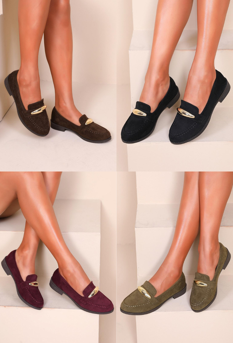 Loafers met gouden detail