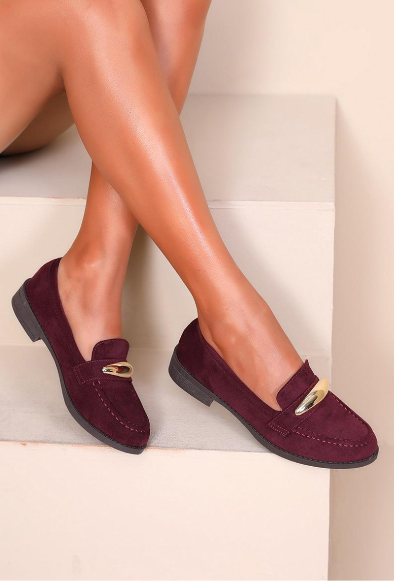Loafers met gouden detail