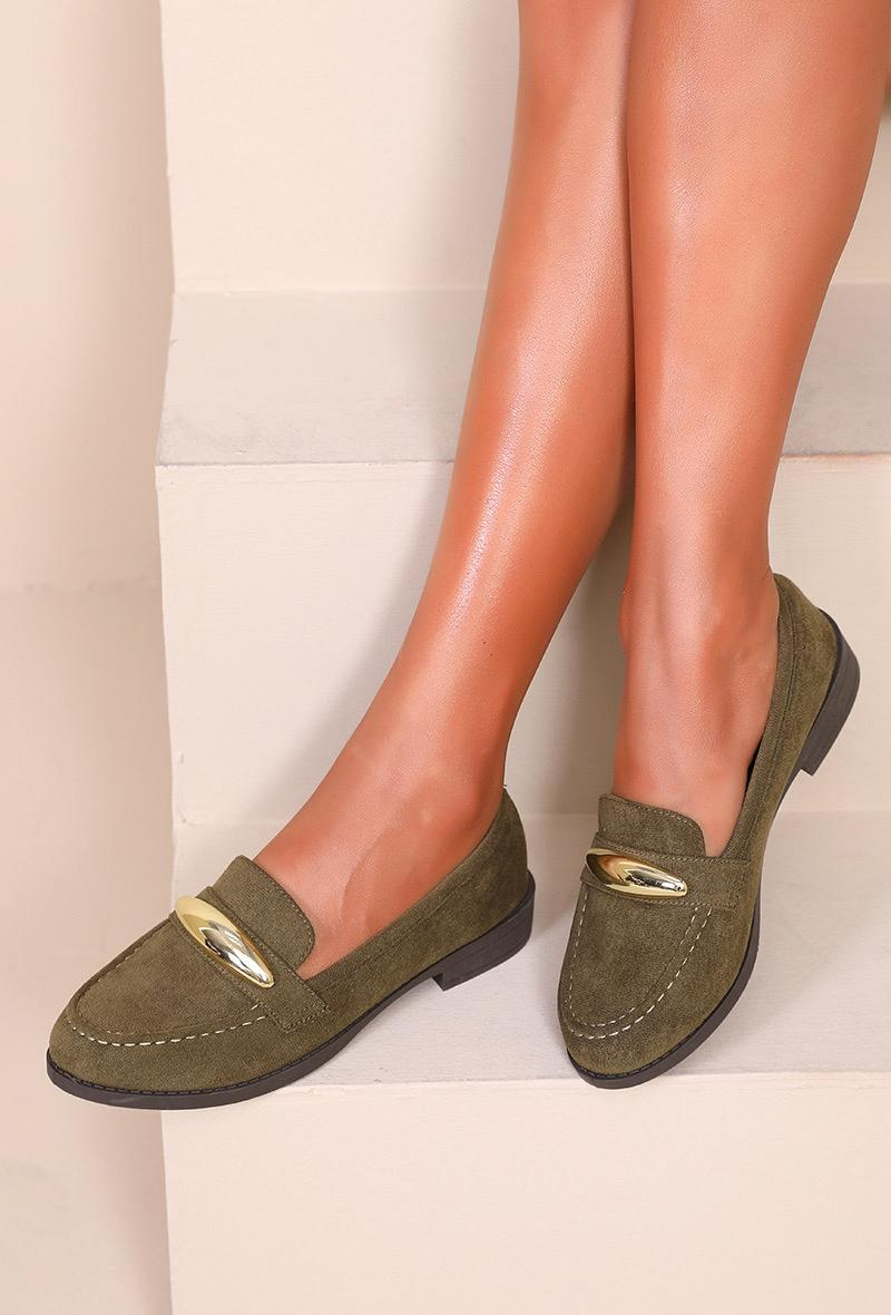 Loafers met gouden detail