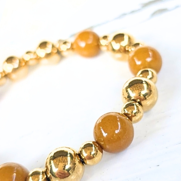 Label Six Kralenarmband Cognac