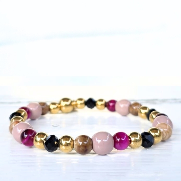 Label Six Kralenarmband Amber Woods