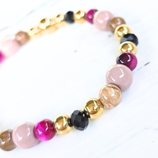 Label Six Kralenarmband Amber Woods