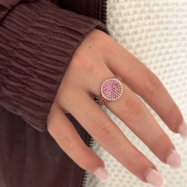 Label Six Pink sparkle ring