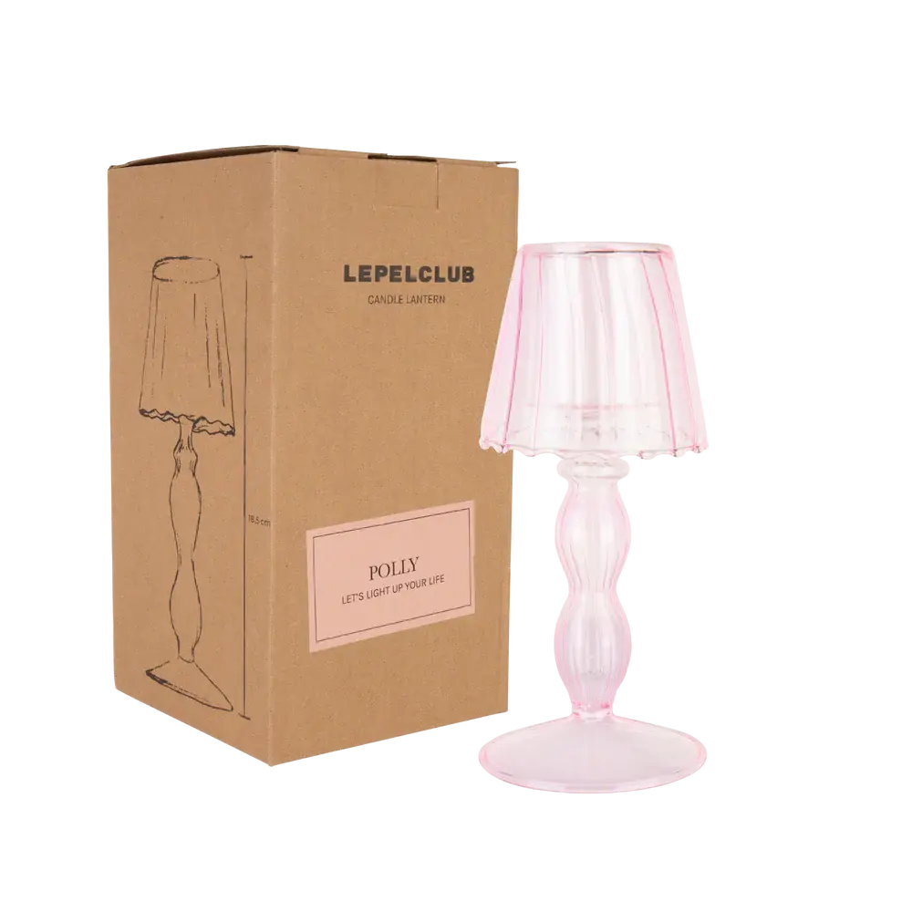 kaarshouder_roze_doos Lepelclub Polly Candle Lantern Pink Lepelclub