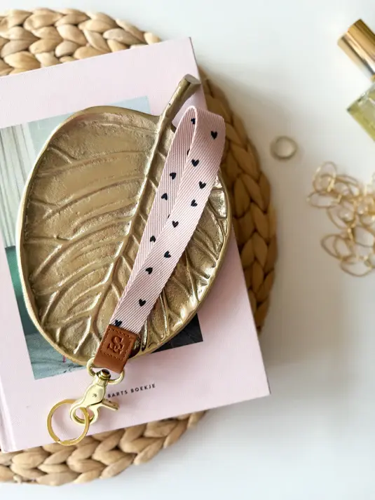 KeycordBeigeHartjes Stationery & gift Keycord