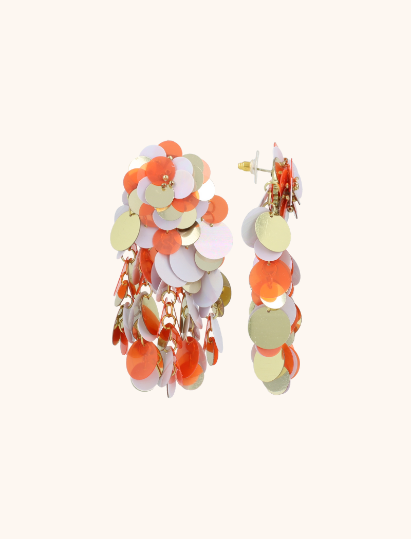 Lott Gioielli Rode Oorbellen Sequin Wild Waterfall Mira